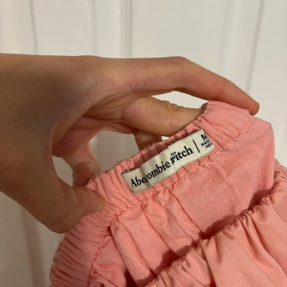 Abercrombie Pale Pink Puff Sleeve Mini Dress - Picture 4 of 8